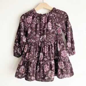 Gap Dress Floral Print Brown Long Sleeve Dress 3T